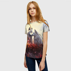 Футболка женская Волчья верность, цвет: 3D-принт — фото 2