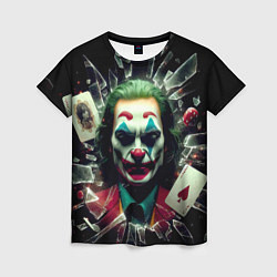Женская футболка Джокер - разбитое стекло