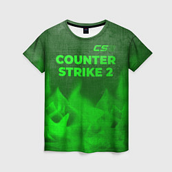 Футболка женская Counter Strike 2 - green gradient посередине, цвет: 3D-принт