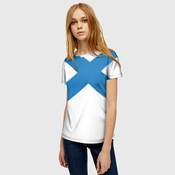Футболка женская Военно-морской флот: Андреевский флаг, цвет: 3D-принт — фото 2