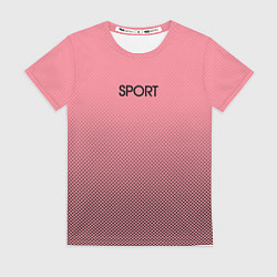 Женская футболка Sport розовый текстурный