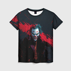 Футболка женская Джокер и красная полоса краски, цвет: 3D-принт