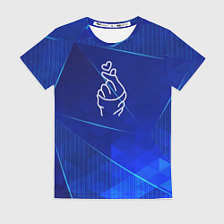 Футболка женская K Pop blue poly, цвет: 3D-принт