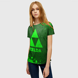 Футболка женская Zelda - green gradient, цвет: 3D-принт — фото 2