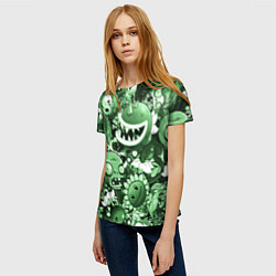 Футболка женская Растения против зомби в зеленом цвете, цвет: 3D-принт — фото 2