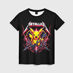 Футболка женская Metallica - cool Pikachu, цвет: 3D-принт