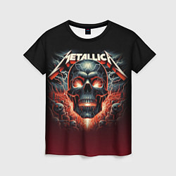 Женская футболка Metallica - fire skull