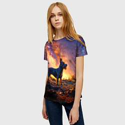 Футболка женская Скотч-терьер в космосе, цвет: 3D-принт — фото 2