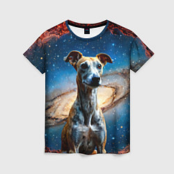 Футболка женская Уиппет в космосе, цвет: 3D-принт
