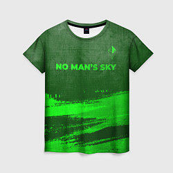 Женская футболка No Mans Sky - green gradient посередине