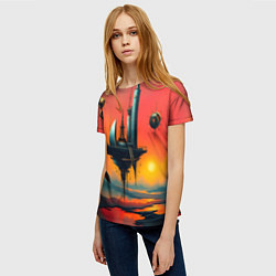 Футболка женская Абстракция в стиле сюрреализма, цвет: 3D-принт — фото 2