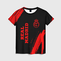 Женская футболка Real Madrid - red gradient вертикально