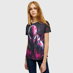 Футболка женская Человек-паук и розовая краска, цвет: 3D-принт — фото 2