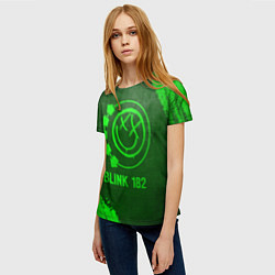 Футболка женская Blink 182 - green gradient, цвет: 3D-принт — фото 2