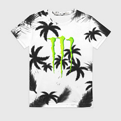 Женская футболка Monster energy пальмы