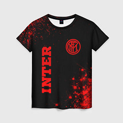Футболка женская Inter - red gradient вертикально, цвет: 3D-принт