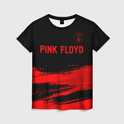 Женская футболка Pink Floyd - red gradient посередине
