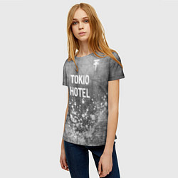 Футболка женская Tokio Hotel - grey gradient посередине, цвет: 3D-принт — фото 2