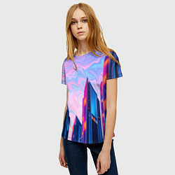 Футболка женская Абстракция с небоскребами, цвет: 3D-принт — фото 2