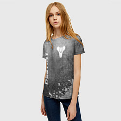 Футболка женская Destiny - grey gradient вертикально, цвет: 3D-принт — фото 2