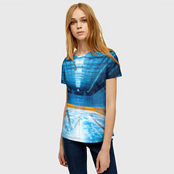 Футболка женская Хоккейная коробка, цвет: 3D-принт — фото 2