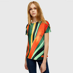 Футболка женская Тропическая жаркая абстракция, цвет: 3D-принт — фото 2