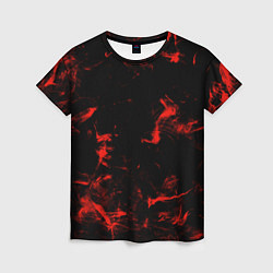 Женская футболка Color red black