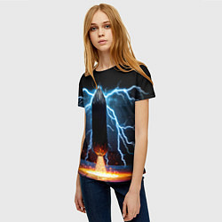 Футболка женская Боксерская груша и молния, цвет: 3D-принт — фото 2