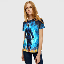 Футболка женская Дзюдоист в синем пламени, цвет: 3D-принт — фото 2