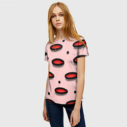 Футболка женская Круги маркер - паттерн, цвет: 3D-принт — фото 2