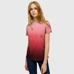 Футболка женская Мягкий градиент красно-розовый текстура крошка, цвет: 3D-принт — фото 2