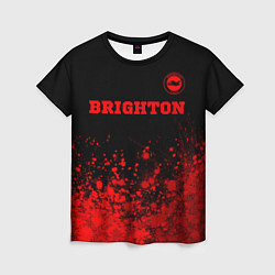 Женская футболка Brighton - red gradient посередине