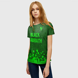 Футболка женская Black Sabbath - green gradient посередине, цвет: 3D-принт — фото 2