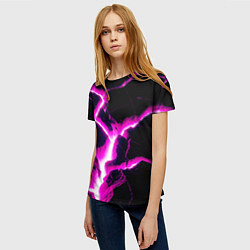 Футболка женская Color pink black, цвет: 3D-принт — фото 2