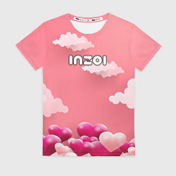 Женская футболка Inzoi сердечки и облака