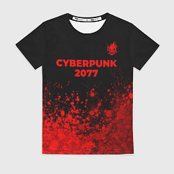 Футболка женская Cyberpunk 2077 - red gradient посередине, цвет: 3D-принт