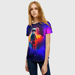 Футболка женская Огненный путь космонавта, цвет: 3D-принт — фото 2