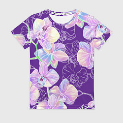 Женская футболка Японские акварельные орхидеи