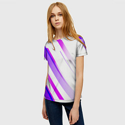 Футболка женская Color white pink, цвет: 3D-принт — фото 2