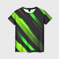Женская футболка Color black green