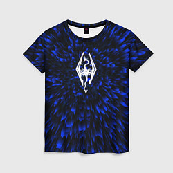 Женская футболка Skyrim blue energy