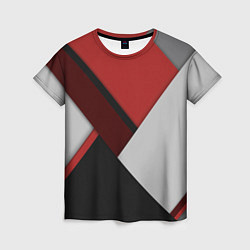 Женская футболка Color black red grey