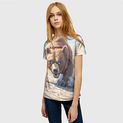 Футболка женская Русский медведь наступает, цвет: 3D-принт — фото 2