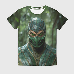 Женская футболка Рептилия с зелеными глазами