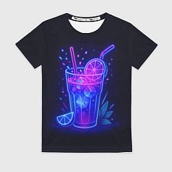 Футболка женская Неоновый фруктовый коктейль, цвет: 3D-принт