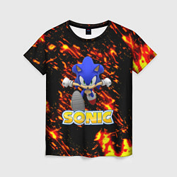 Футболка женская Sonic огенная текстура, цвет: 3D-принт