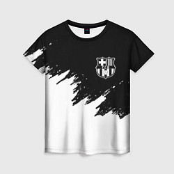 Женская футболка Barcelona черно белые краски