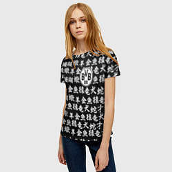 Футболка женская Borussia японские символы, цвет: 3D-принт — фото 2