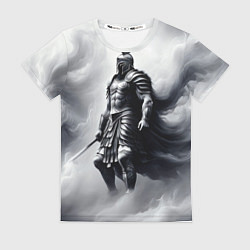 Футболка женская Спартанский воин среди львов, цвет: 3D-принт