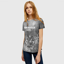 Футболка женская Manchester City - grey gradient посередине, цвет: 3D-принт — фото 2